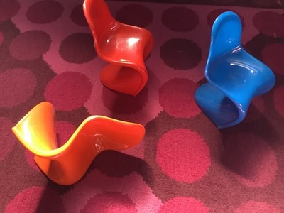 3x Verner Panton Vitra Miniaturen Panton Chair