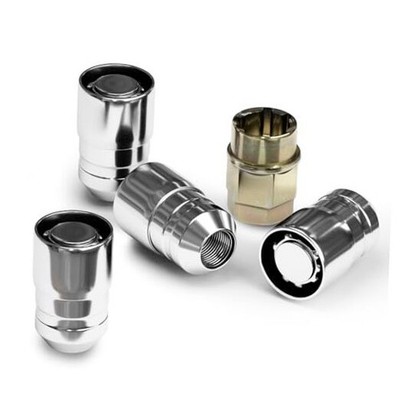 M12x1.5 Acorn Cone Seat Wheel Lock Set, Chrome Lug Nuts, 13/16 Key Hex, 4 PCS