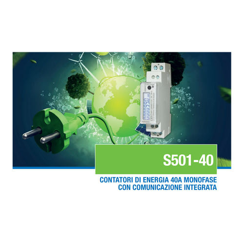 Contatore di energia monofase 2 fili 40A interfaccia ModBUS certificazione MID - Picture 4 of 6