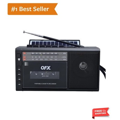 Solar Powered Bluetooth Boombox - Play, Record, and Enjoy Cassette Tapes Anytime