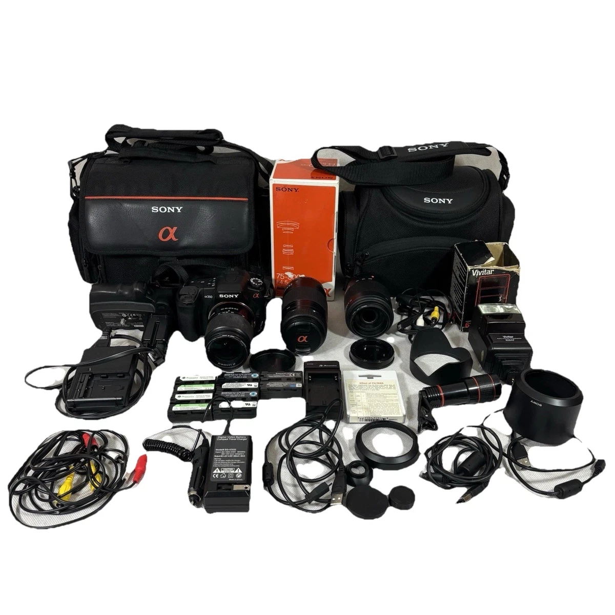 SONY DSLR-A350 SIGMAレンズ バッテリー 三脚 カメラバッグ付 Preços baixos em Câmera Sony A350 | eBay