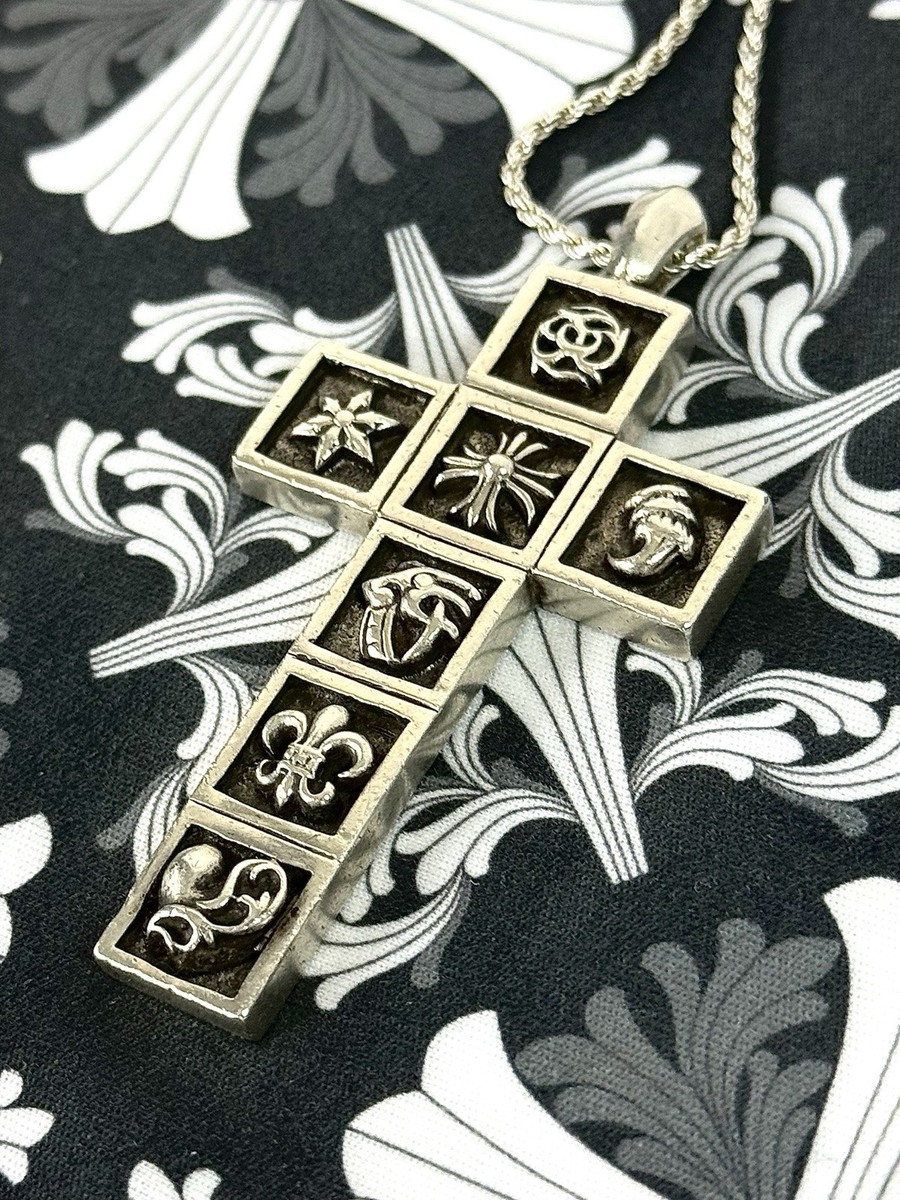 Chrome Hearts 2004 925 Silver Pendant Lucky 7 Emblem Cross Worn | eBay