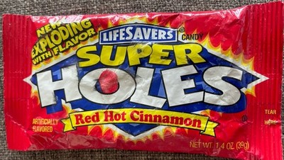 RARE Vintage 1990 s LIFE SAVERS SUPER HOLES CINNAMON  Sealed Bag  New Old Stock