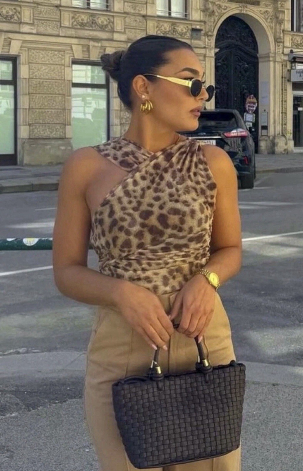 NWT Zara leopard-print bodysuit, Size Large