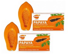 Papaya Skin Brightening Soap with Vitamin E - Tan Removal  Dark Spot - 2 Pack