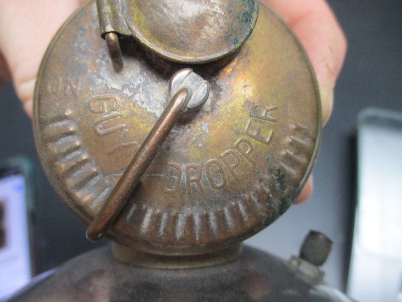 Guy's Dropper Miners Carbide Brass Lantern Head Lamp Light  AS IS