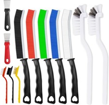 Thin Bristle Cleaning Brushes 12Pcs - Ideal for Kitchens, Windows,