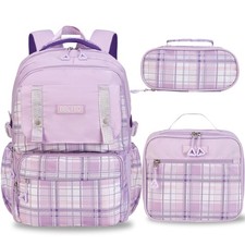 BBLYBD Girls Backpack with Lunch Box, Cute School Backpack for Kids Teen Elem...