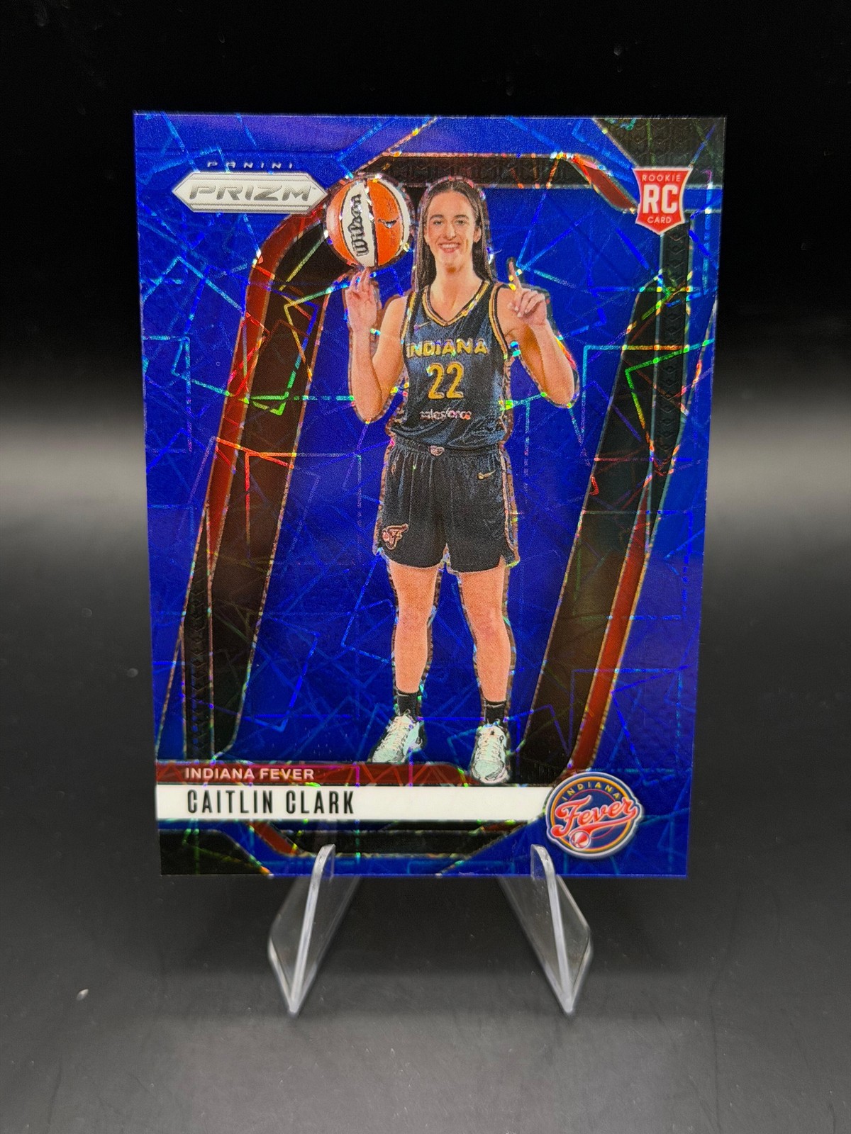 2024 Panini Prizm WNBA #145 Caitlin Clark Blue Velocity Prizms