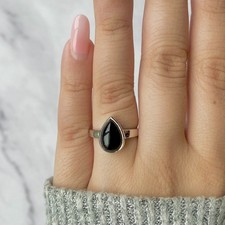 Black Onyx Ring / 925 Sterling Silver Ring / Healing Gemstone / Gifts for her