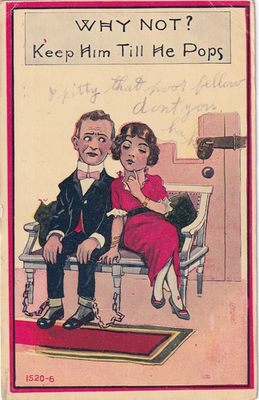 #ad Why Not Keep Him Till He Pops Humor 1916 Monett MO Verona Postcard E33 $2.84