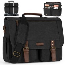 Messenger Bag for Men 15.6-17.3 Inch Laptop Bag Water-resistant Canvas Briefc...