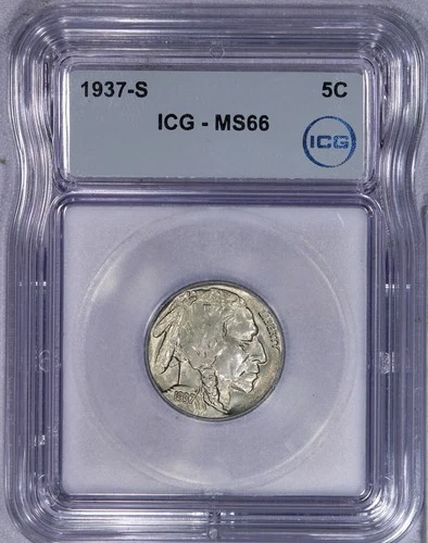 1937-S Buffalo Nickel 5C ICG MS66