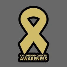 Childhood cancer sticker vinyl decal gold ribbon awareness support strength 