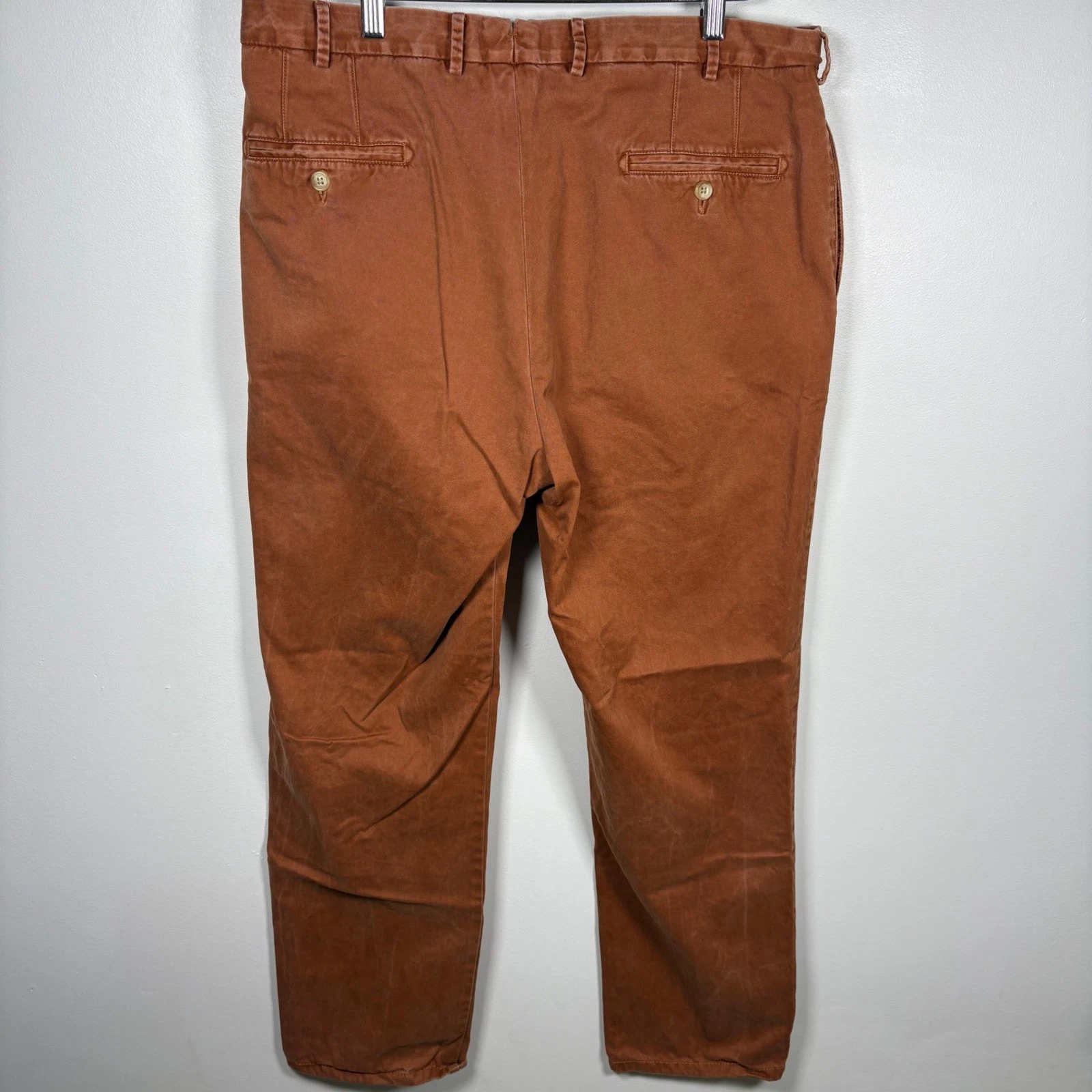 Peter Millar Mens 36 Rust Orange Pima Cotton Flat Front Chino Pants Straight Leg