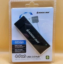 New- IOGEAR 4-Port Hi-Speed USB 2.0 Hub Splitter Box GUH285W6