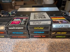 Atari 7800 Console With 16 Games Tested Defender  Space Invaders Xevious