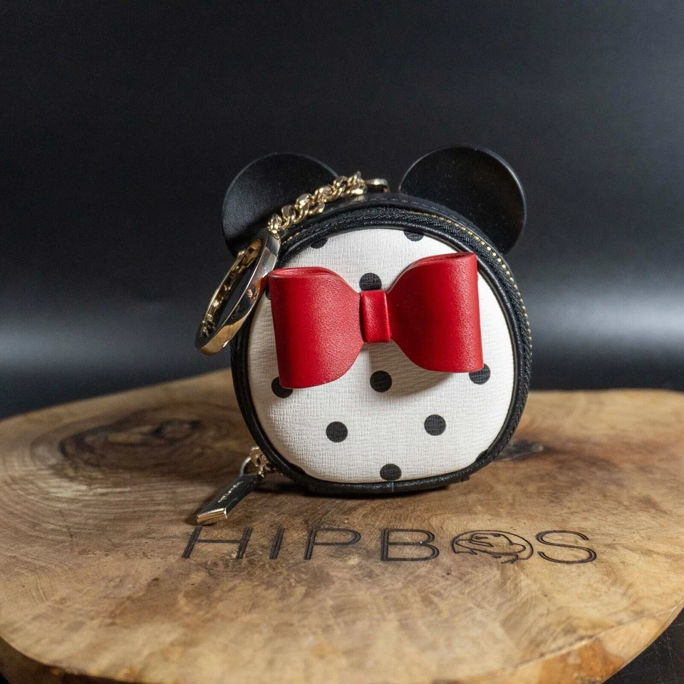 Portefeuille porte monnaie en cuir Kate Spade X Disney Minnie Mouse blanc noir - Photo 2/4