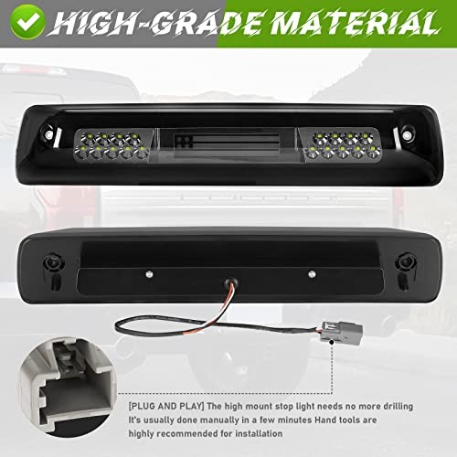 Tercera Luz De Freno LED Para Chevy Colorado Y GMC Canyon 2015-2023 - Luz De Carga, Humo, Plug & Play