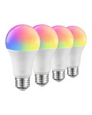 4 Pack A19 E26 Smart LED Light Bulbs WiFi RGB Color Changing for Alexa Google