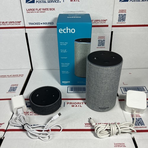 Amazon Echo (2nd Gen) Smart Speaker + Echo Dot (2nd Gen ) - SAME DAY - WARRANTY