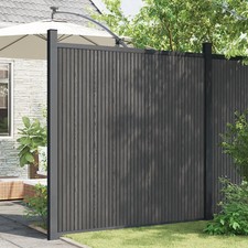 WALPLUS Fence Panel WPC Grey 180x186 cm Weatherproof Garden Privacy Screen