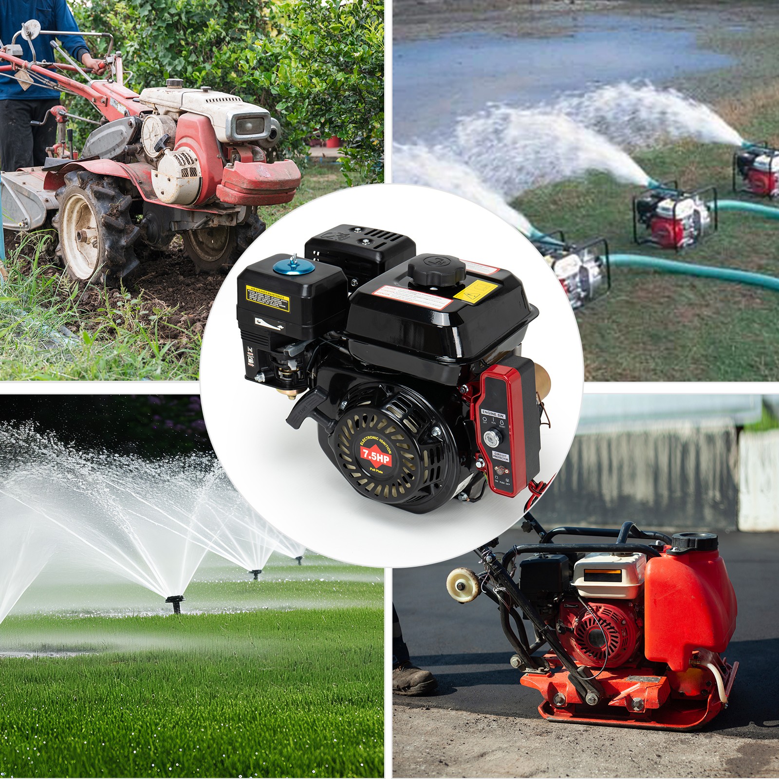 7.5HP Electric Start Horizontal Engine 4-Stroke 212CC Go Kart Gas Engine Motor