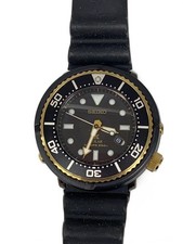 SEIKO V147-0BB0 Solar Black Dial Watch Near Mint JAPAN