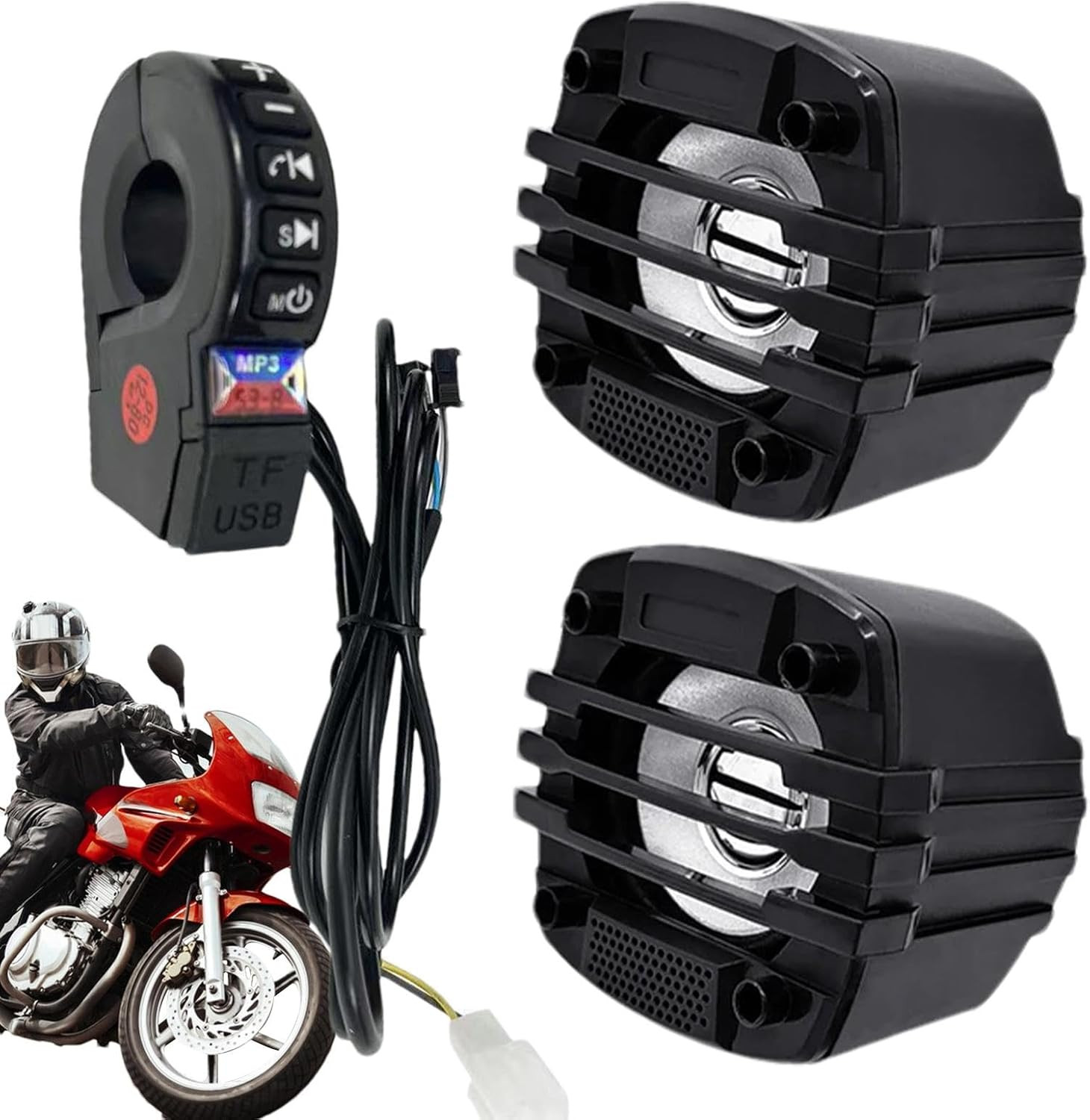 Kit Audio Moto Impermeabile IP54 - Altoparlanti Stereo Bluetooth 12V
