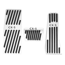 3PCS Anti-Slip Aluminum Brake Gas Dead Pedal Pads,Auto No Drilling SILVER