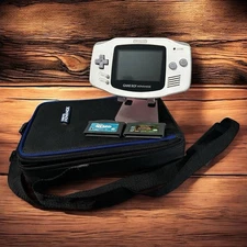 Nintendo Game Boy Advance Model AGB-001 w/ 2 Games TESTED W/ Case