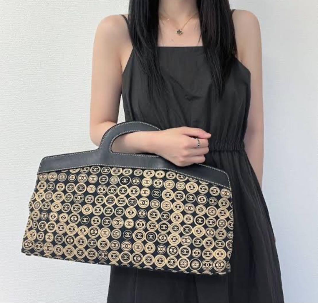 CHANEL Coco Mark Handbag Allover Pattern Handbag … - image 3