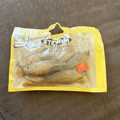 Storm Brown Gold Swimbait Holographic Plastic Fishing Lures 4 Pack