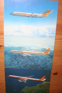 AK Airliner Postcard Flugzeug 3 x AIR ATLANTIS DC 8 DC 9 airline issue
