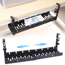 Black Cable Management No Drill Cable Tray with Clamp Wire Management Store