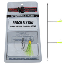 (3) Fishing Addiction Gear Perch Fly Rigs 2 Hook Size 4 Dropper Rig Get Addicted