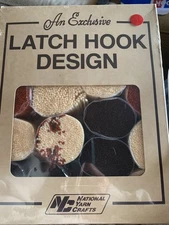 National Yarn Crafts Vintage Latch Hook Rug Design Kit Red Sails Sailboat - New