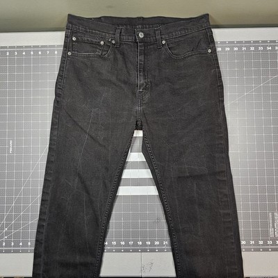 Levis 505 Jeans Mens 36x27 Black Straight Fit Work Biker Y2K Preppy Dark Stretch