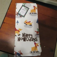 Happy Howlidays Dachshund Christmas Single Kitchen Towel NWT
