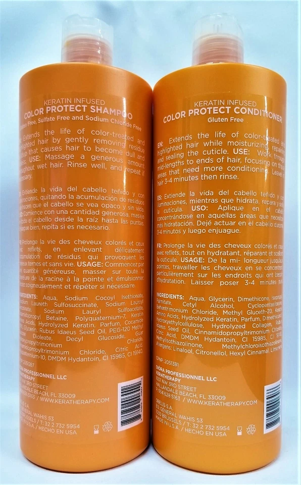 NOVO Shampoo e Condicionador Keratherapy com Infusão de Queratina COLOR PROTECT LITER DUO - Imagem 2 de 3