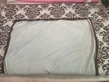 BANANAFISH Baby Comforter Crib Blanket 33 x 42 Aqua Brown Paisley