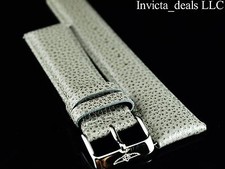 Invicta Lupah Genuine Leather 24mm Gray Replacement Strap AUTHENTIC