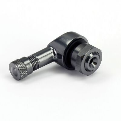 Bike-It 8.3mm Aluminium Tubeless 90 Degree Motorbike Tyre Valve Gun Metal Grey