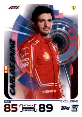 Topps Turbo Attax 2024 Trading Card MGA 1 - Carlos Sainz - Revved Up