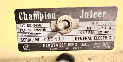 Champion ジューサー アメリカ The Champion Juicer | eBay
