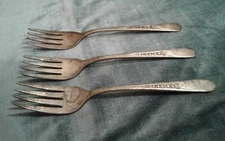 3 WM Rogers Mfg. Co. Original Rogers Pricilla Lady Ann Salad Forks