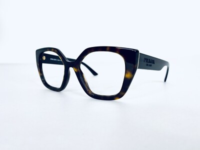 Prada Brown Tortoise Black Cat Eye Glasses Italy SPR24X 2AU-6S1 52