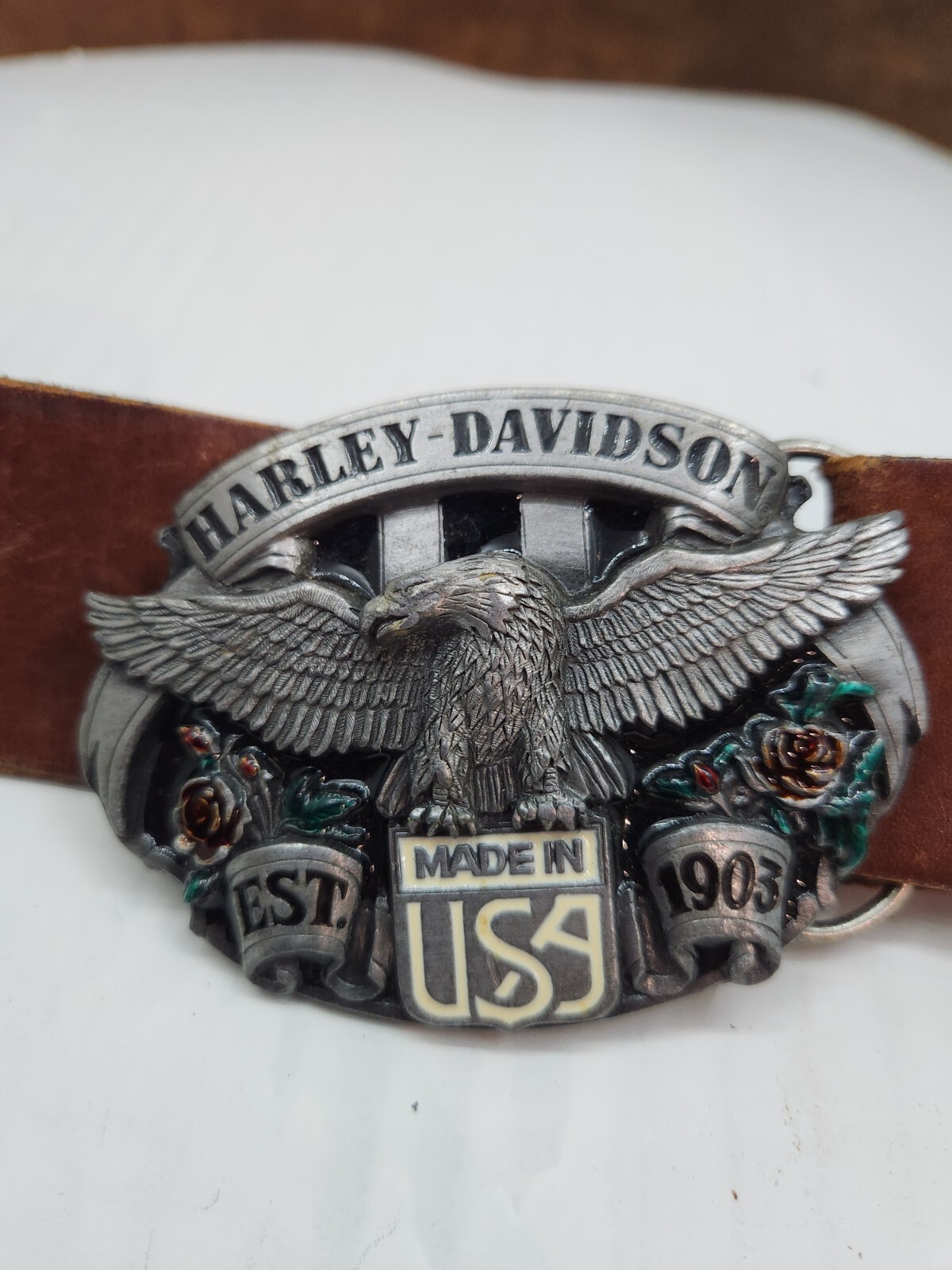 Belt Buckles Harley Davidson, Wells Fargo And Troop… Gem