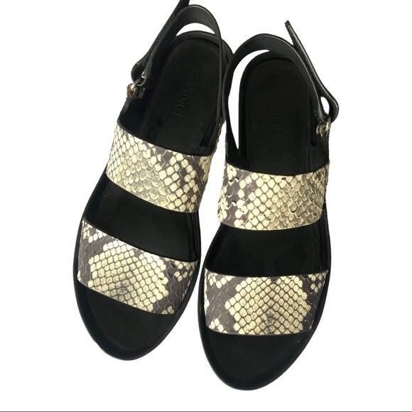 VINCE 'Marett' Python Snakeskin Black White LEATH… - image 2