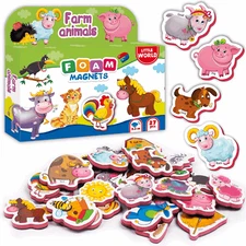 27 Foam Fridge Magnets for Toddlers 3 years Farm Animals Magnets for Kids
